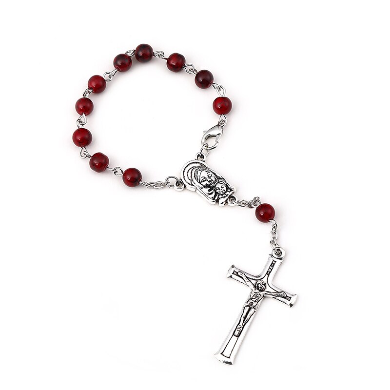 Pulseira traseira de jesus, joia 2021, tendência, coração de jesus, estátua de crucifixo, pulseira católica, presentes, liga de zinco virgem: SL6-1DH