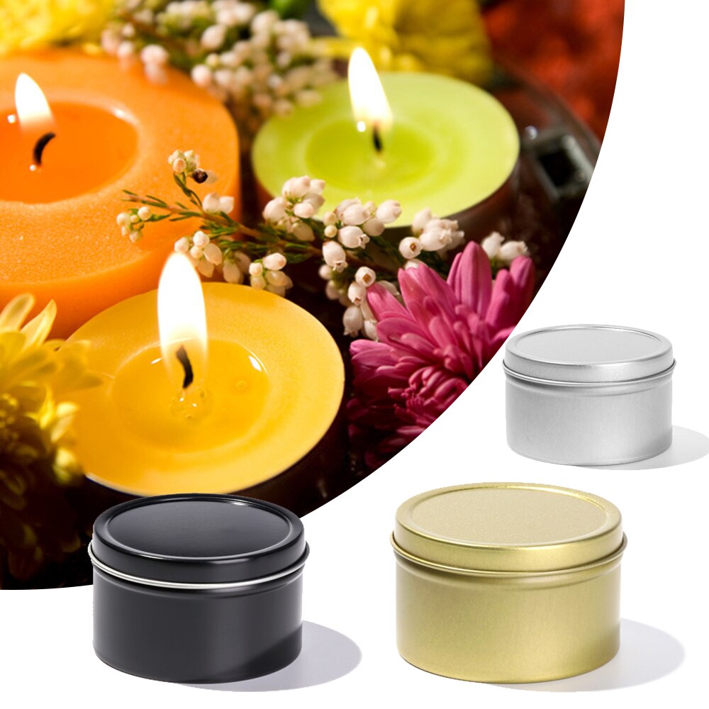 Caja de almacenamiento de 100Ml, frascos redondos de Metal para velas, contenedores vacíos de cera, fabricación de velas, molde para latas, 1 unidad
