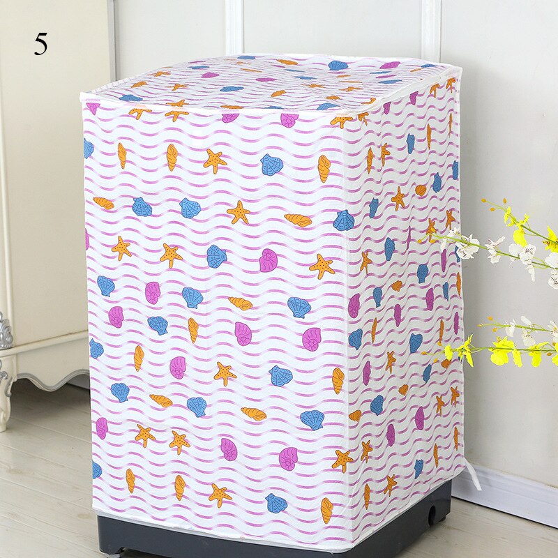 Thicken PEVA Washing Machine Cover Floral Plaid Print Sunscreen Dust Proof Cover Waterproof Case for Automatic Washing Machine