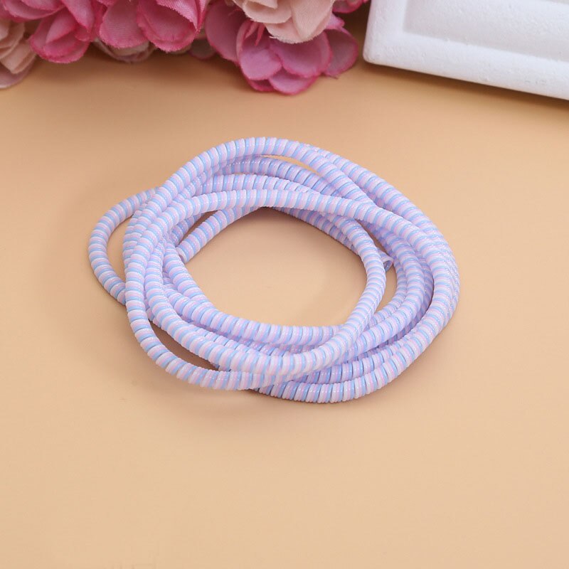 1Pc kabel spiralny USB Protector dla Iphone słuchawki odporne na kurz Winder 1.4M Earpods ochrona liny wiosna sznurka słuchawki pokrywa: 2