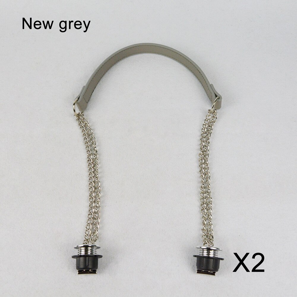 1 Pair Obag Silver Long Double OT Chain With Metal Plating Screw For OBag O bag Women Bag Shoulder HandBag: New Grey