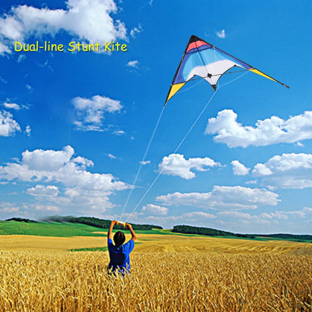 1.3m Colorful Kite Double Line Stunt Kite Double Line Kite Glassfiber Frame Kite Novice Beginners Best Flyer East Assembled
