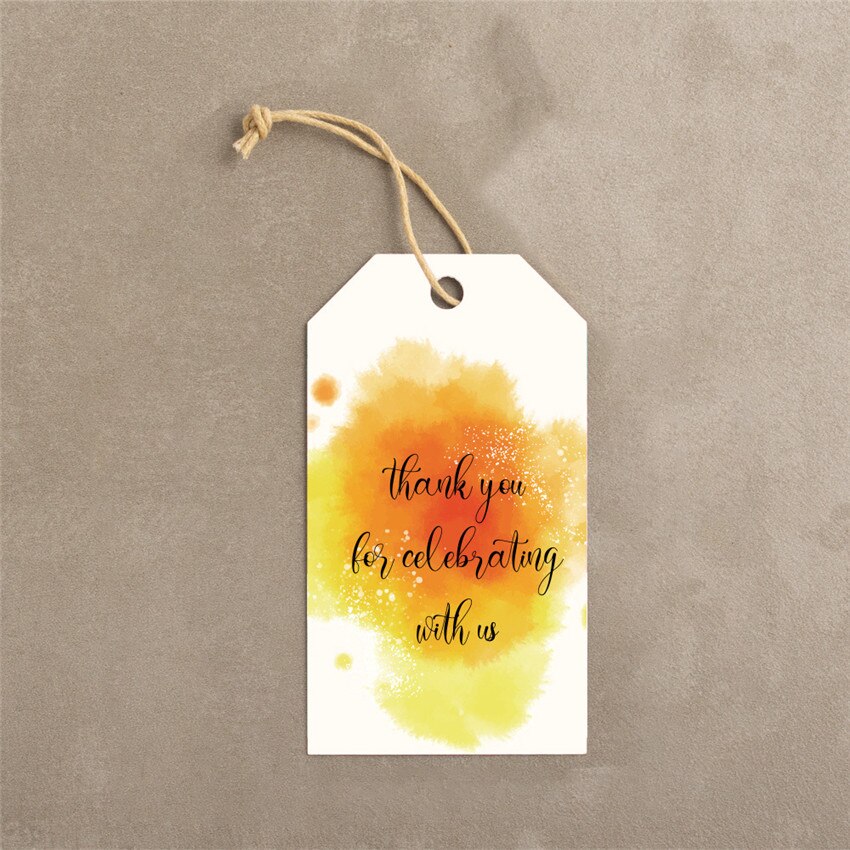 50pcs Watercolor Thank you Tags paper Lables Decor Hang Tags Thank you card wedding party DIY Crafts Label: Style 1
