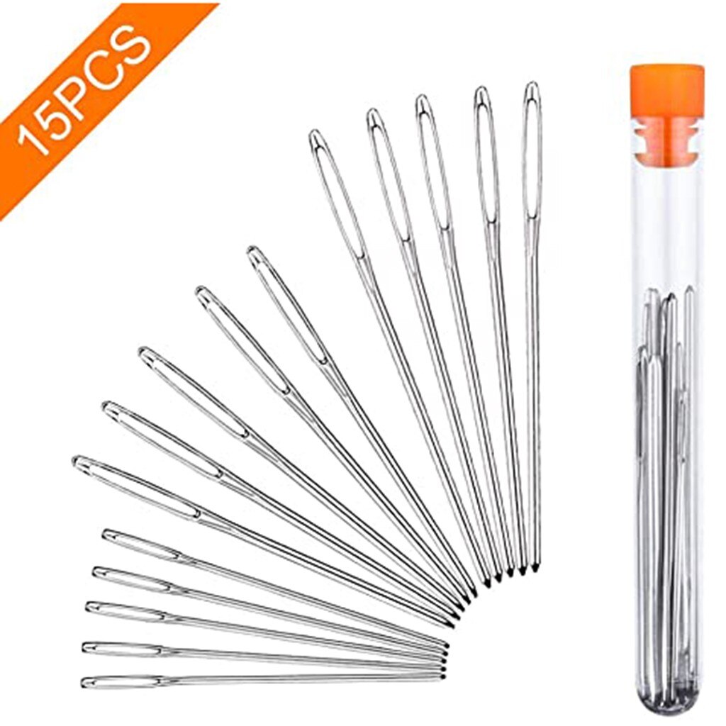 Diy Crochet Hook Set 25pcs 5 Sizes Big Eye Sewing Machine Knitting Needles Universal Regular Useful Sewing Needles Punch Needle: E