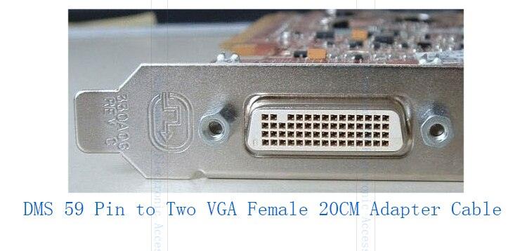 59 pin male DVI to 2 VGA female DMS-59 to Dual VGA video cable 20CM