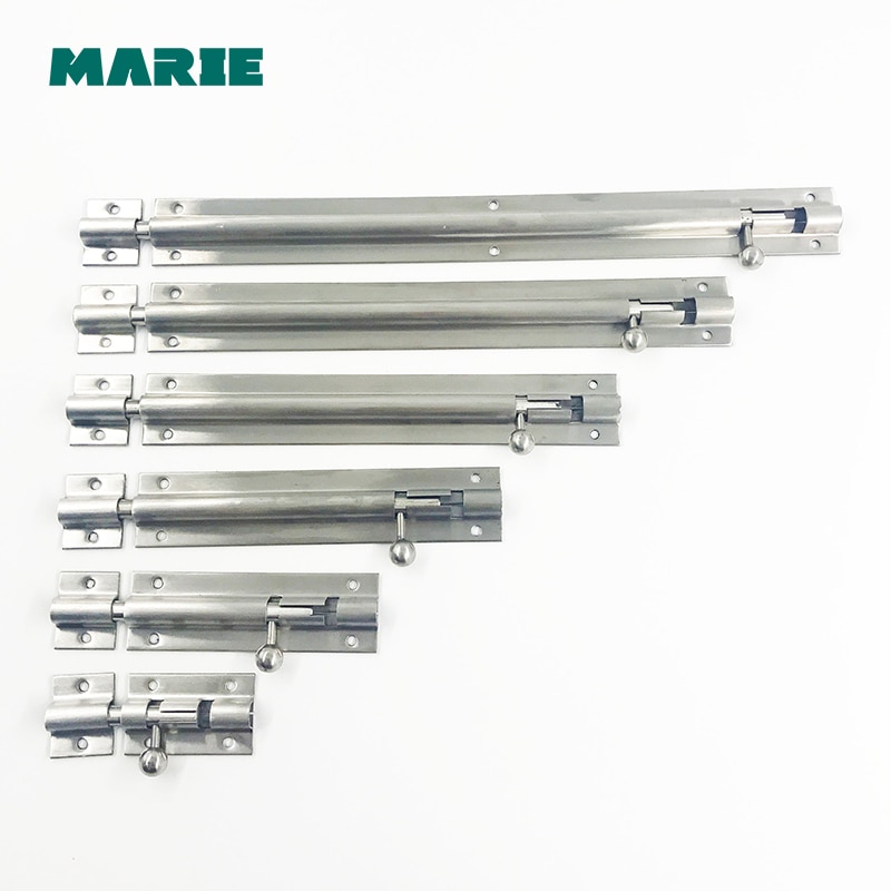 Stainless Steel Garage Door Gate Security Barrel Bolt Latch Padlock Hasp Silver