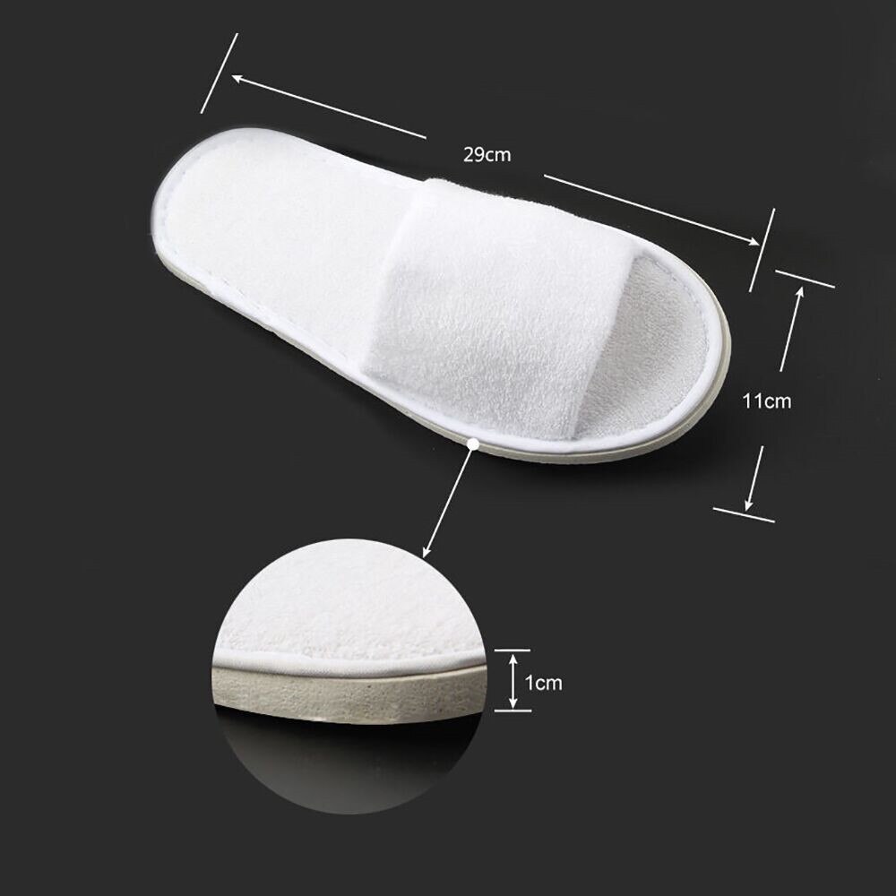 5 Pairs Wegwerp slippers Spa Hotel Gast Slippers Open Teen Badstof Stijl Zachte Witte Schoenen