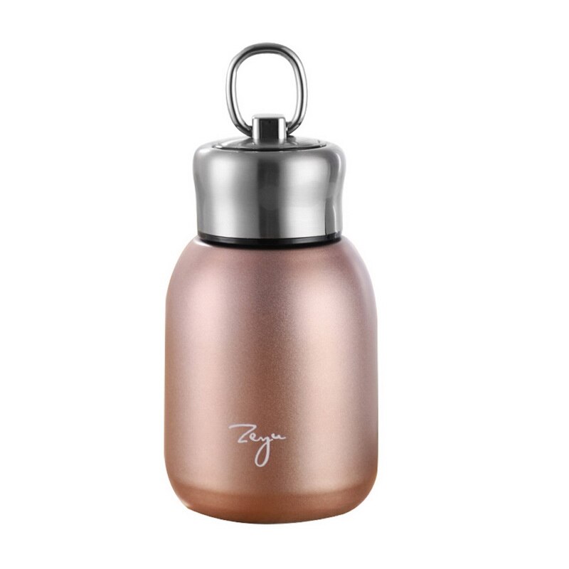 300ml mini-kaffe-vakuumflasker dejlig rustfrit stål termokande bærbar rejse vandflaske isoleret termisk flaske: Lyserød