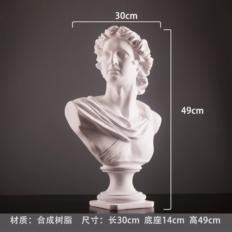 Statue de tête de personnage en plâtre, décoration douce pour maison, modèle de chambre, ornement de bureau à la