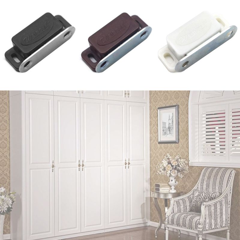 10Pcs Mini Plastic Cabinet Magnetic Catch Lock Latch Door Shutter Home Furniture
