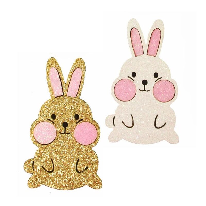 Pinzas para el pelo de animales de Pascua para niña y bebé, accesorios para el pelo de conejo con purpurina, 10 piezas