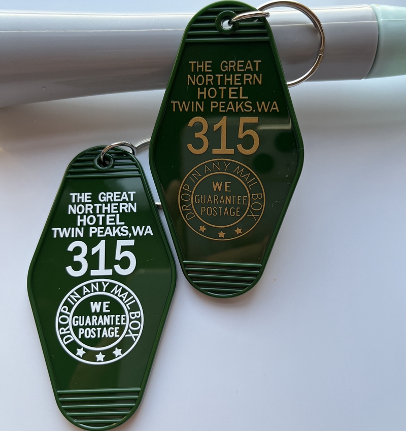THE GREAT NORTHERN HOTEL TWIN PEAKS 315 KeyChain Keyring Tag Key Chains TV Show The Office Fans Funny Accessory