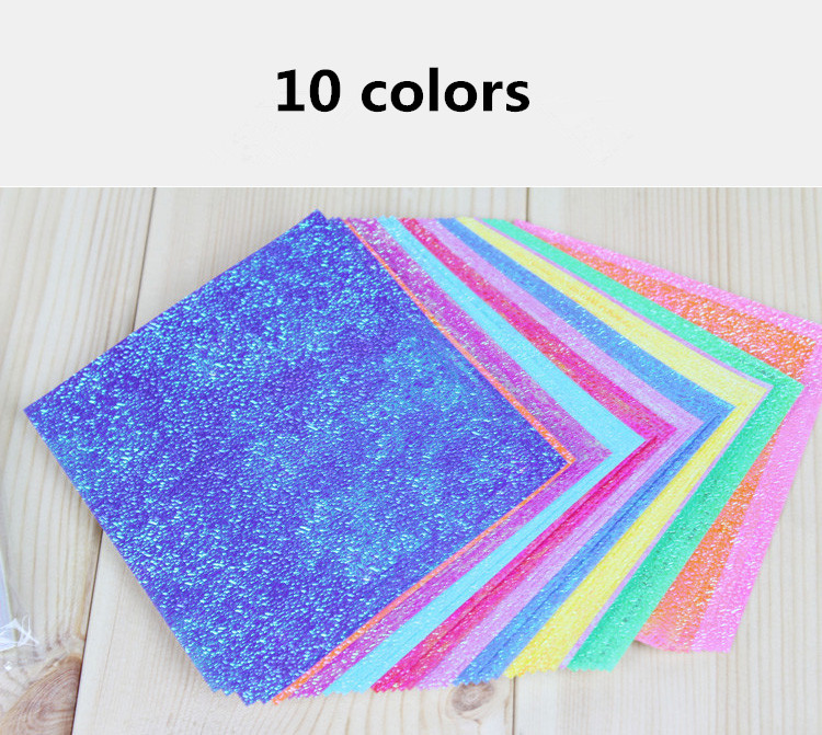 25pcs/lot 15x15cm Square shiny craft paper 10 colors pearl paper cranes origami child handmade kid DIY