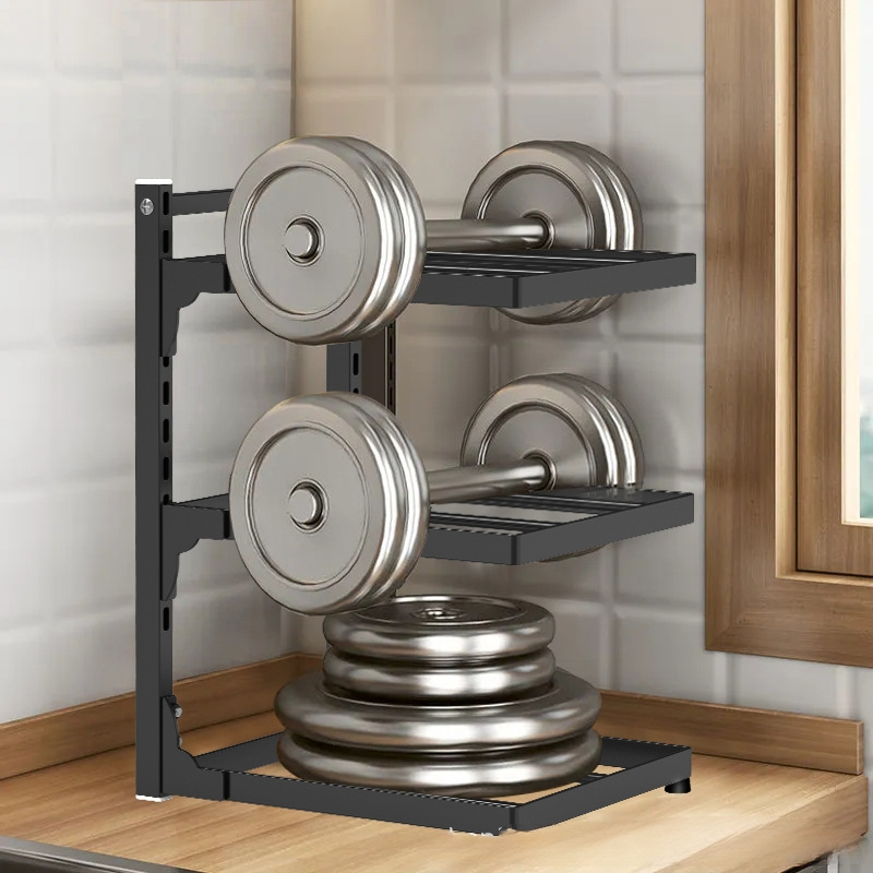 Kjøkken under vasken stativ til hjemmet flerlags multifunksjonell gryteoppbevaringsstativ komfyrskap justerbar grytehylle