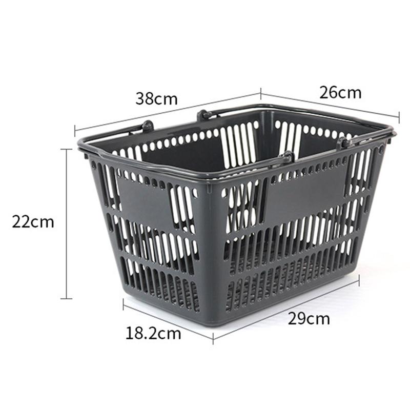 Plastic Storage Basket Portable Kitchen Vegetable Seasoning Basket Double Handles Supermarket Shopping Basket