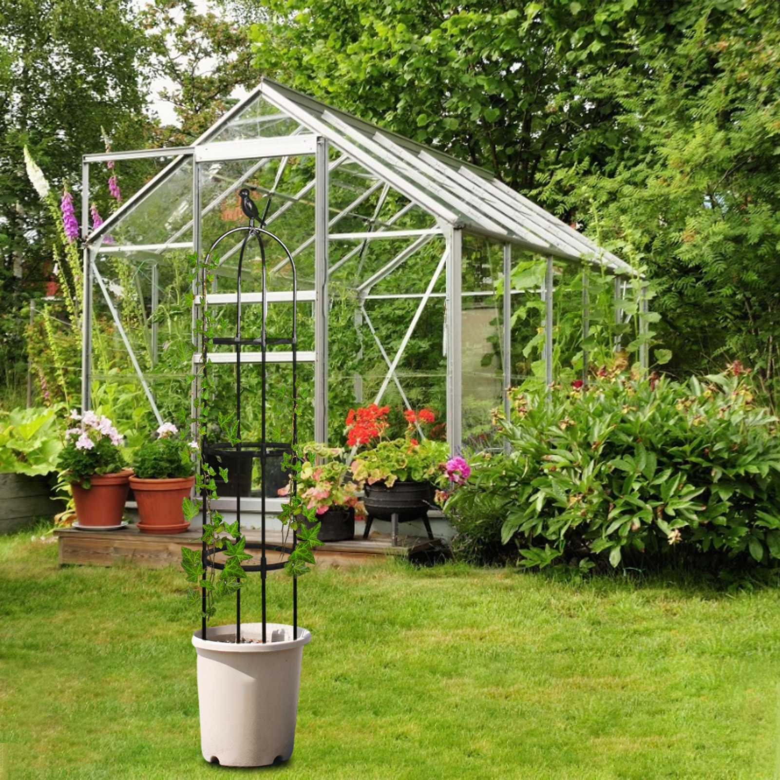 Hars Diy Tuin Trellis Obelisk Plant Stalen Frame Voor Klimmen Plant Verdikte Duurzaam Stand