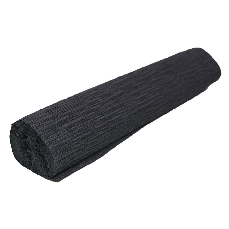 1 Roll 250cmx25cm Decorative Origami Paper Wrinkled Crepe Paper Flower Making Wrapping DIY Crafts Kindergarten Handmade Supplies: F19 Black
