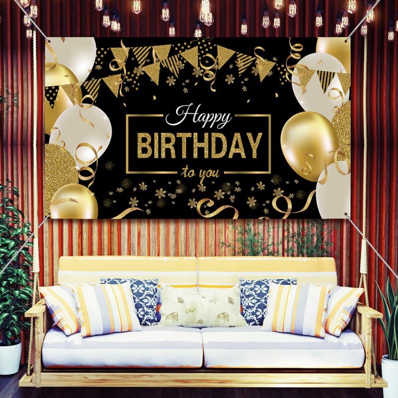 Extra Large Happy Birthday Backdrop Banner Poster Birthday Anniversary Party Photo Booth Background Banner Decorations Supplies