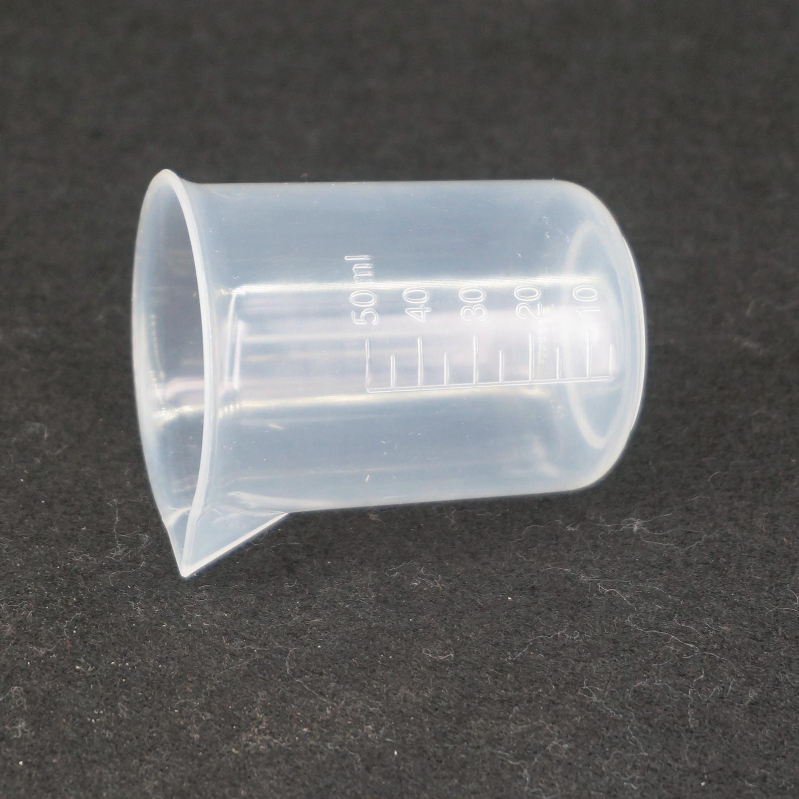 50ml Plastic Polypropylene PP Measuring Beaker Laboratory Kitchen With Spout