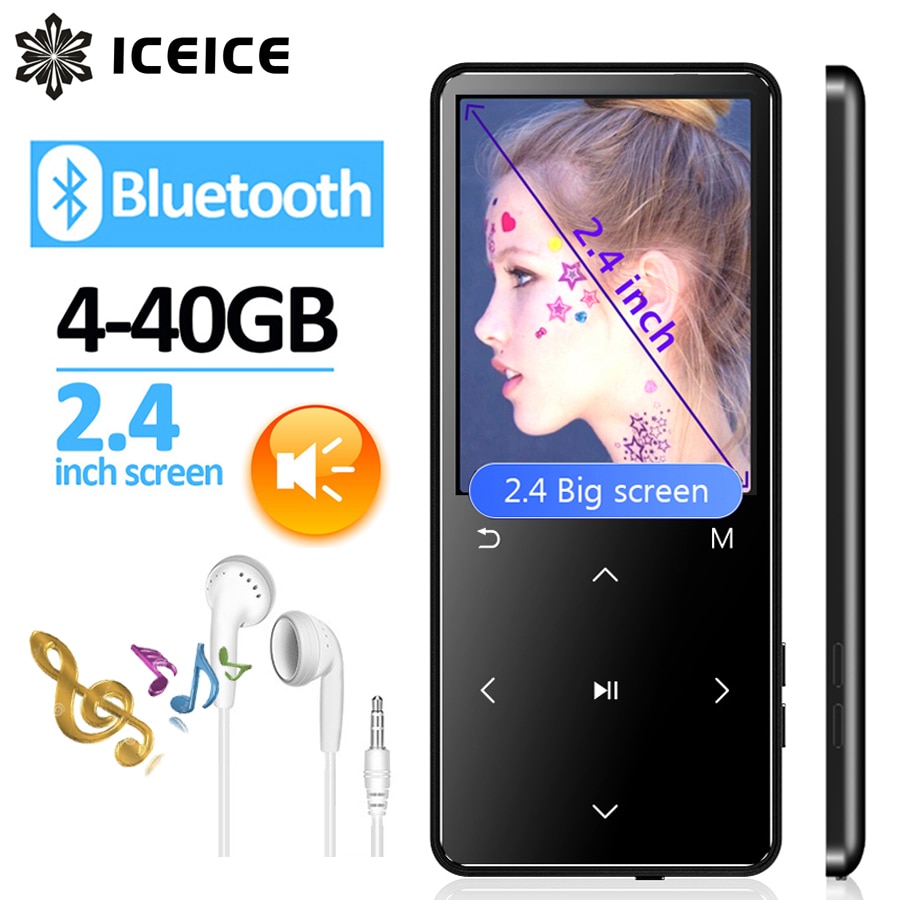 ICEICE Sport MP3 Player bluetooth 4,2 mit Lautsprecher 2,4 Bildschirm touch tasten hallo fi fm radio MP 3 musik player tragbare walkman MP-3