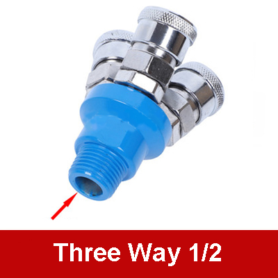 Quick Connector Air Compressor Manifold 2 Way 3 way Quick Connect Multi Hose Coupler Fitting with High Strength: Round three04