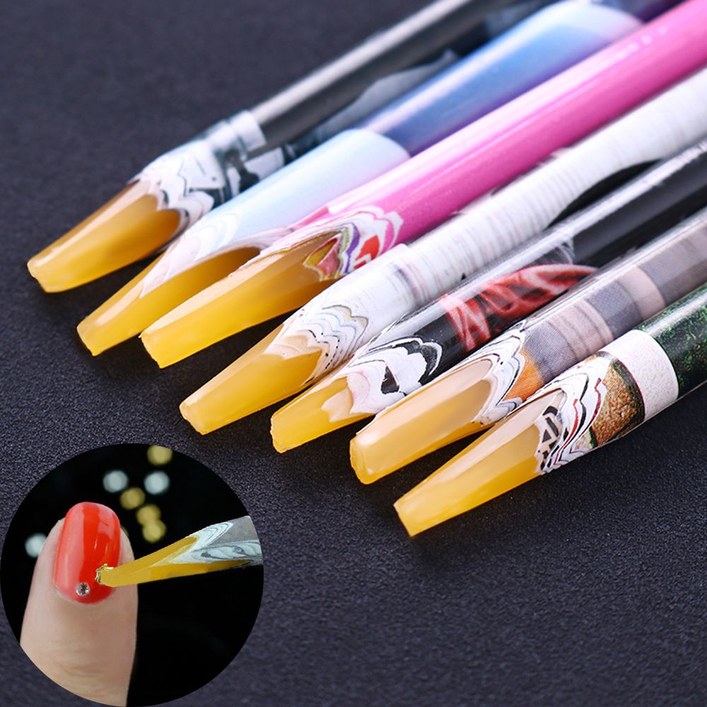 ¡Al azar! 1 ud. Pluma punteada de cera lápiz auto-diamantes de imitación adhesivos gemas perforación fácilmente recoger consejos herramientas DIY salón manicura arte de uñas