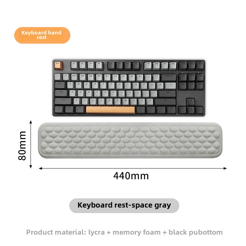 Tastatur-Maus-Handballenauflage, ergonomisches Büro, schützt und entspannen, Handgelenk-Erinnerung-Schaum-Mauspad, Computer-Notizbuch-Mauspad: Braun