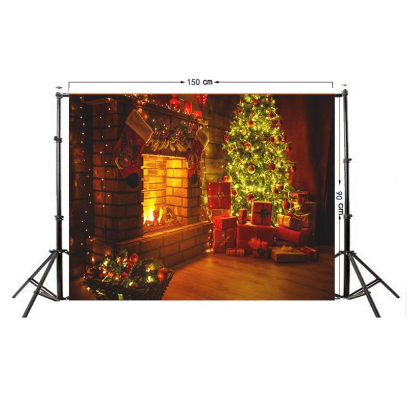 0.9 x 1.5m kerstachtergronddoek, fotodoek, realistisch/cartoon feestfotostudiostof, decoratie-accessoires