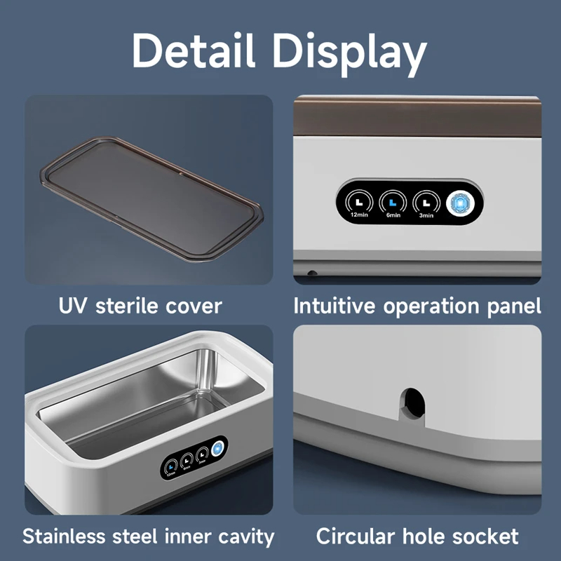 Máquina de limpieza por ultrasonidos Xiaomi, máquina de limpieza de gran capacidad de 650ML, 5KHz, soporte de joyería para gafas, limpiador para el hogar