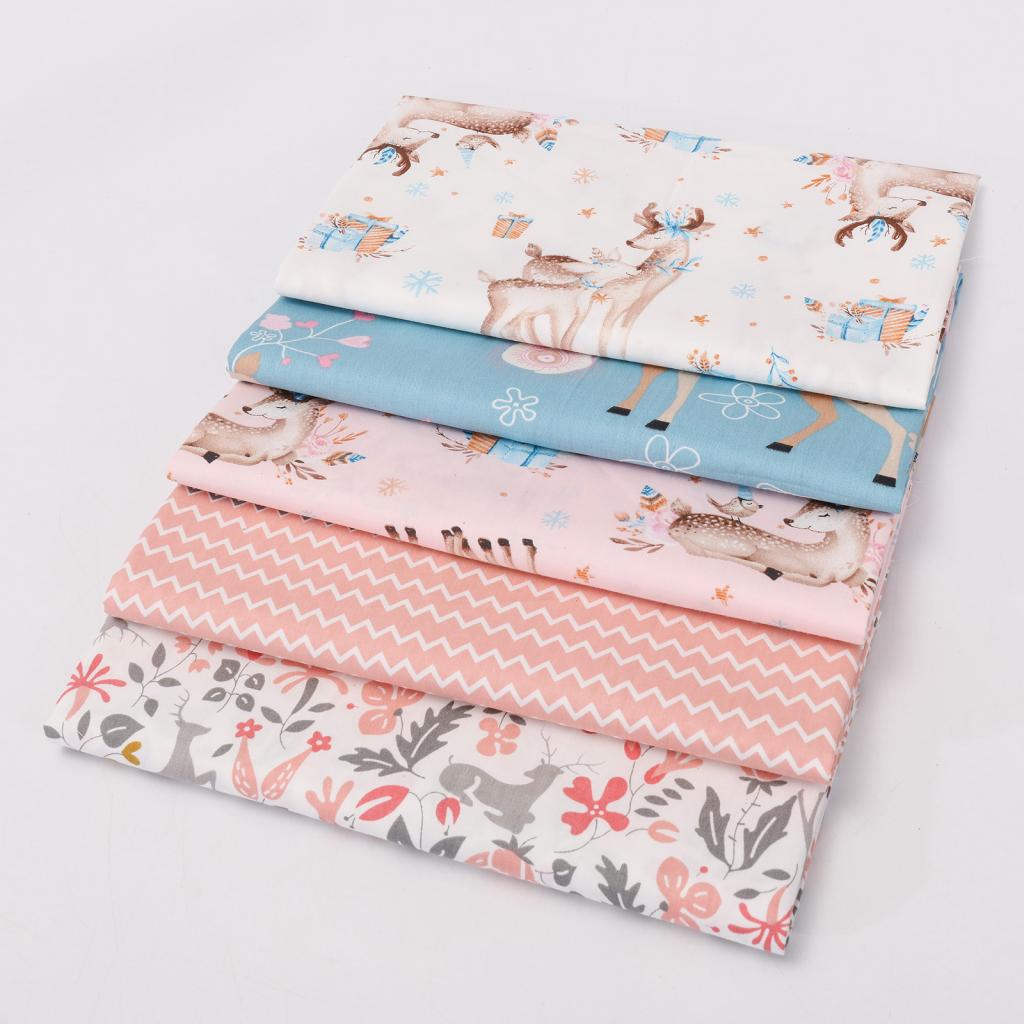 5x 25cm Christmas Fabric Patchwork Cotton Squares Bundle Sewing Quilting, Craft Fabric Bundle Squares Patchwork DIY Scrapbooking