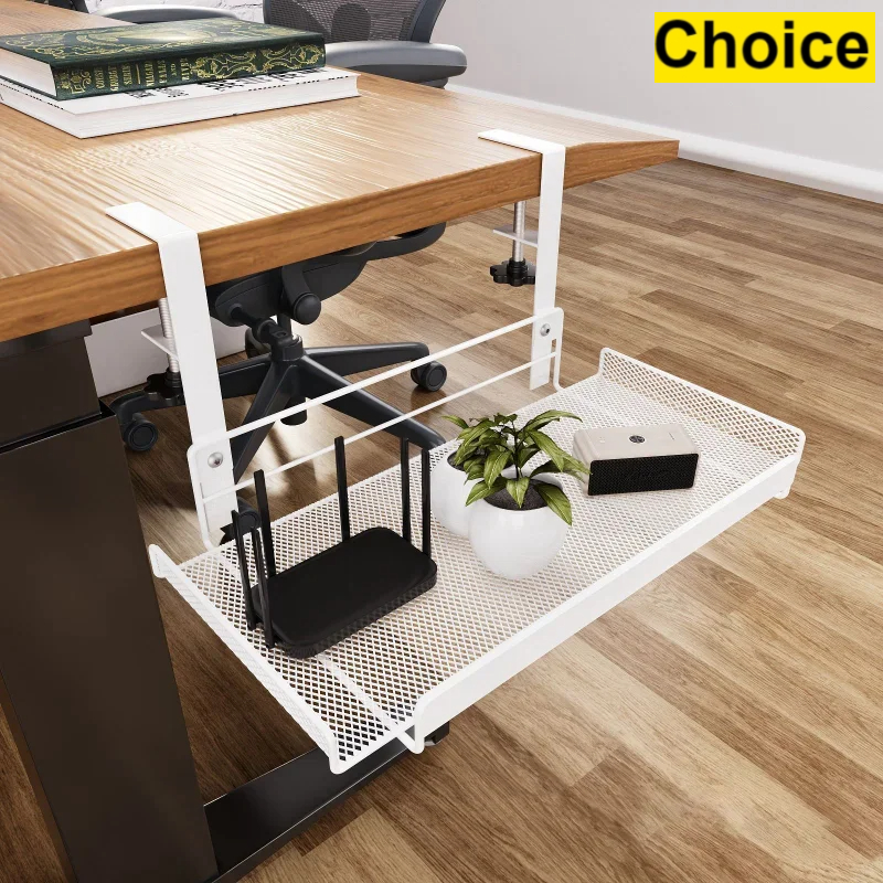 Under Desk Cable Storage Rack No Drill Steel Desk Cable Organizers Wire Management Tray Cable Rack Storage Under The Office Desk