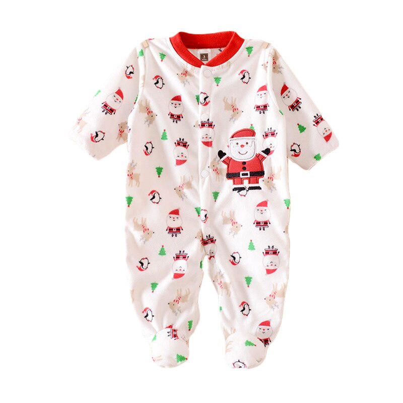 Baby Gesamt Weihnachten Jungen Mädchen Schneemann Strampler Herbst Winter Dicke Weiche Flanell Klettern Kleidung