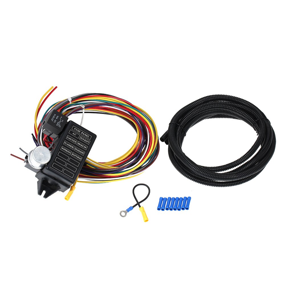 8/14 voies Circuit fusible 12 V universel fil harnais Muscle voiture Rod rue Rat voiture fusible accessoires