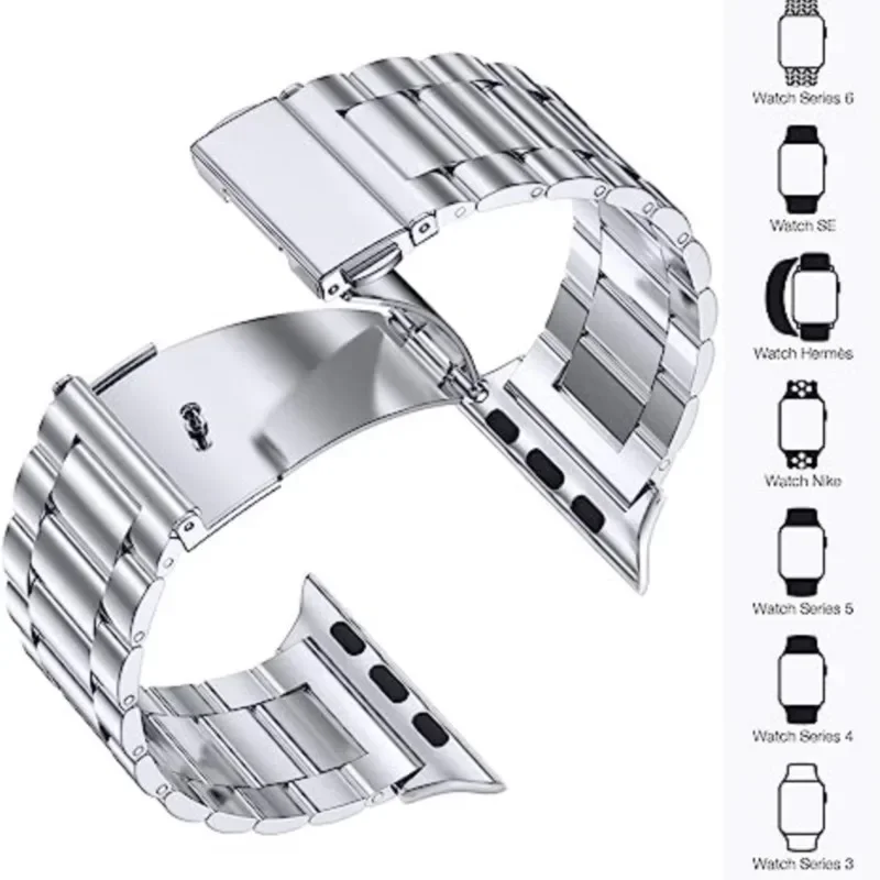 Rustfri stålrem til apple watch-rem 44mm 45mm 38-42-40-41mm metalledarmbånd iwatch-serie 10 8 7 6 5 4 3 se ultra 49m