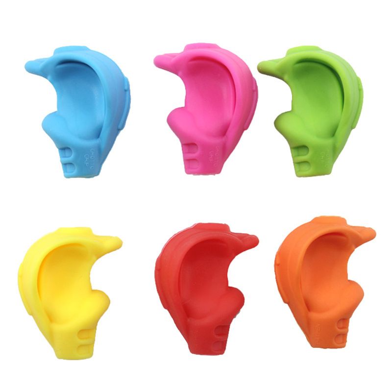 6Pcs Two-finger Grip Silicone Baby Pencil Holder Learn Writing Tools Writing Pen