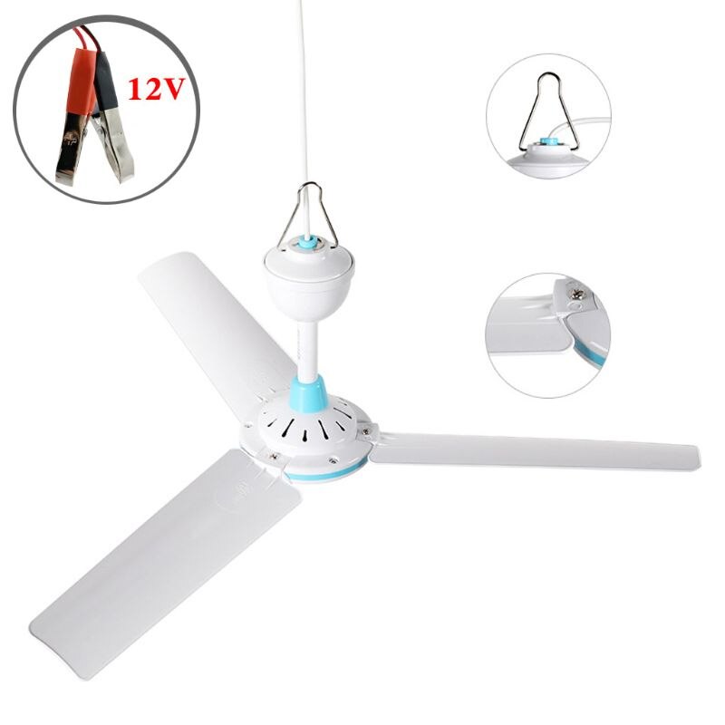 50cm 12v loftsventilator luftkøler hængende ventilator til camping udendørs telt hjemmeseng  l69d