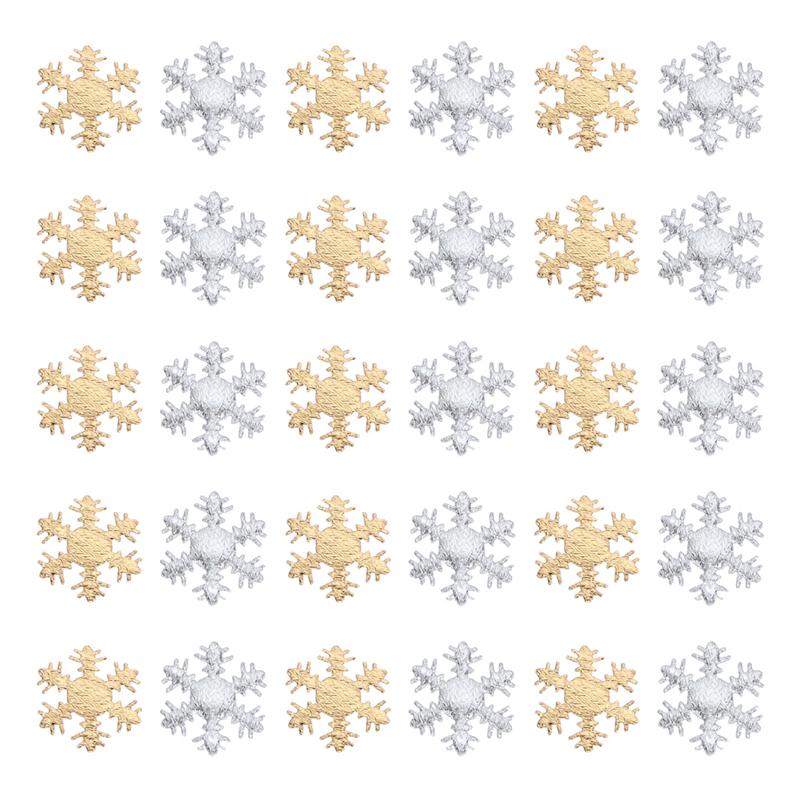 200Pcs Snowflake 3D Stof Confetti Gouden Zilveren Christmas Party Decoratie Diy Opknoping Hanger Ornament