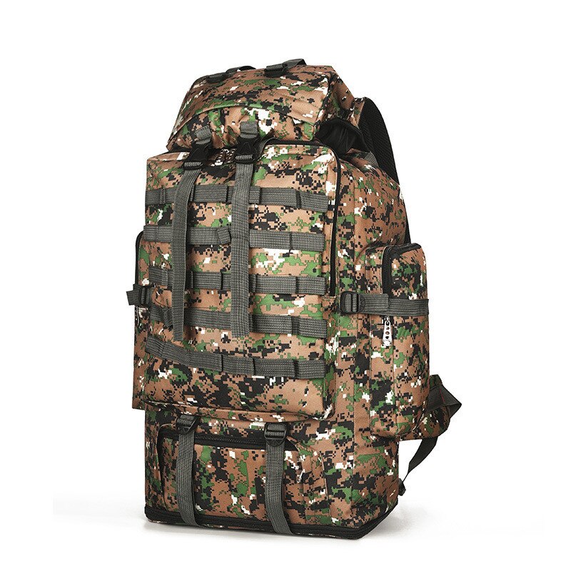 Bolsos de viaje para hombre, 75L, gran capacidad, mochila de nailon camuflada, equipaje portátil, mochila de uso diario, Bolsa de equipaje multifunción: Jungle digital