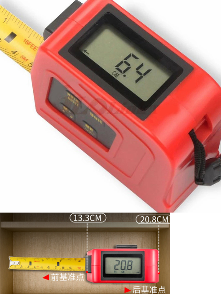 Portable Digital Measure tape with LCD Display Measuring Tape Accurately Electronic Steel Measure Metric Gauging Tools 5m/16ft