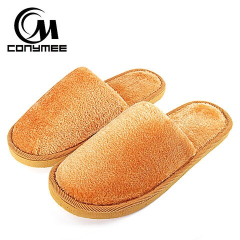 Winter Hausschuhe Männer Innen Schuhe lässig Turnschuhe Für Hause Baumwolle Pantoffel Terlik Weichem Plüsch Warme Pantuflas Mann groß Größe Schuh: QBX-CS Ingwer Gelb / 11