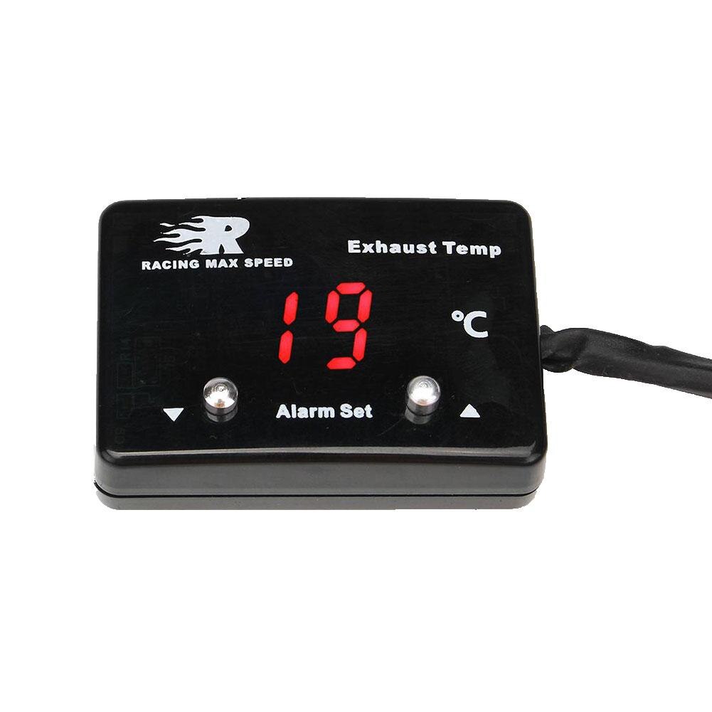 Digital bil udstødningsgas temp gauge led display egt temperaturmåler sensor: Rødt lys