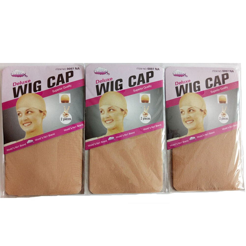 Tapa de Peluca de lujo de de liquidación, red para cabello ondulado, redes para peluca, malla elástica, gorra para hacer pelucas, tamaño libre, 12 unidades (6 bolsas)