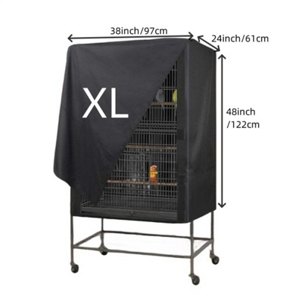 Vogelkäfig-Abdeckung, wasserdicht, staubdicht, Oxford-Stoff, Käfig-Abdeckung, schützende Vogelkäfig-Zubehör, zwei Griffe, Top, verstellbar: Black
