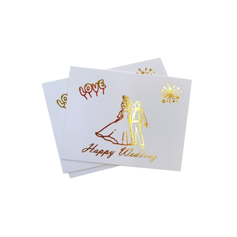 40 stk/parti mini guld takkekort valentine julefest invitation gør-det-selv brev lykønskningskort: Bryllup