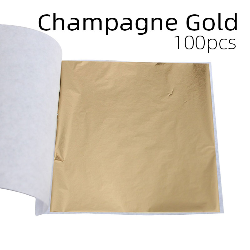 100 Stuks Sliver Koperfolie Papier Imitatie Bladgoud Vellen DIY Hand Nagel Ambachten Glanzend Vergulden Decor Art Lijnen Muur veelkleurig: Clear