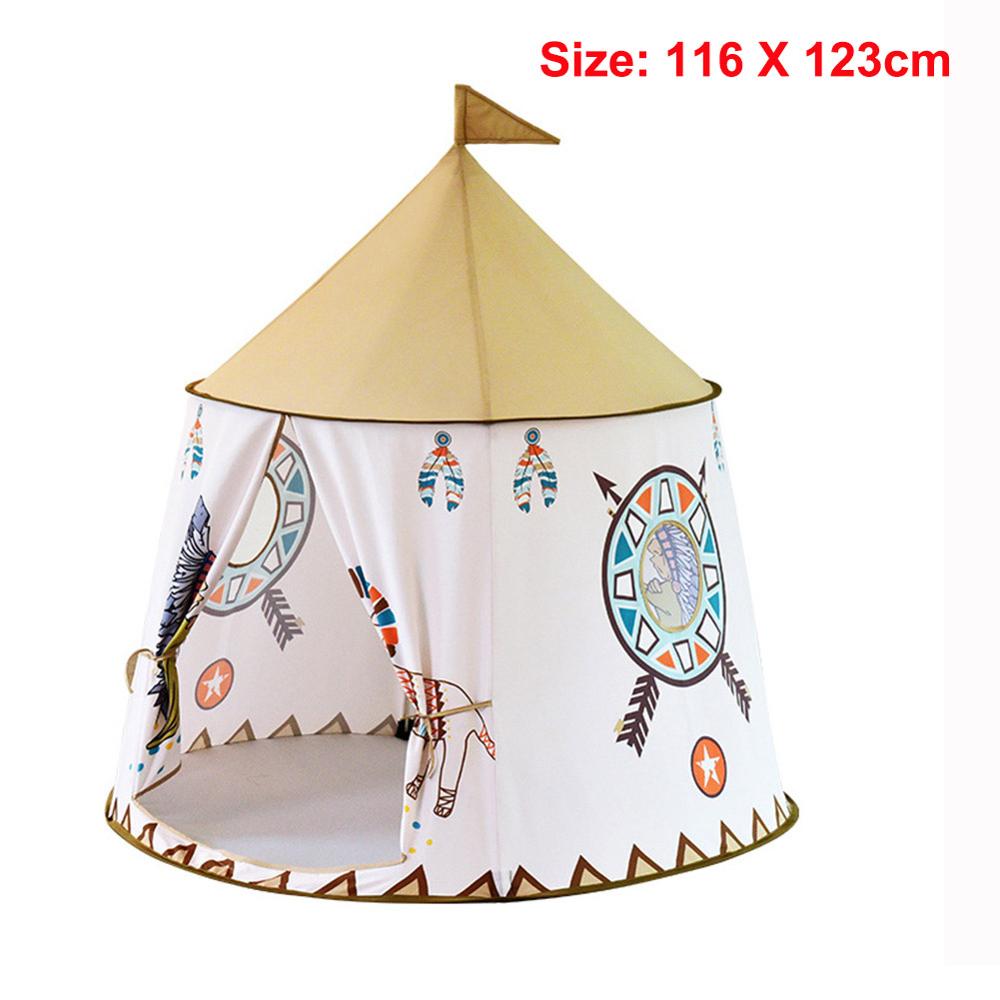 La Tenda del capretto Casa Portatile Castello Della Principessa 123*116 centimetri Regalo Appendere la Bandiera Dei Bambini Teepee Tenda Tenda del Gioco Di Compleanno Di Natale regalo: 2