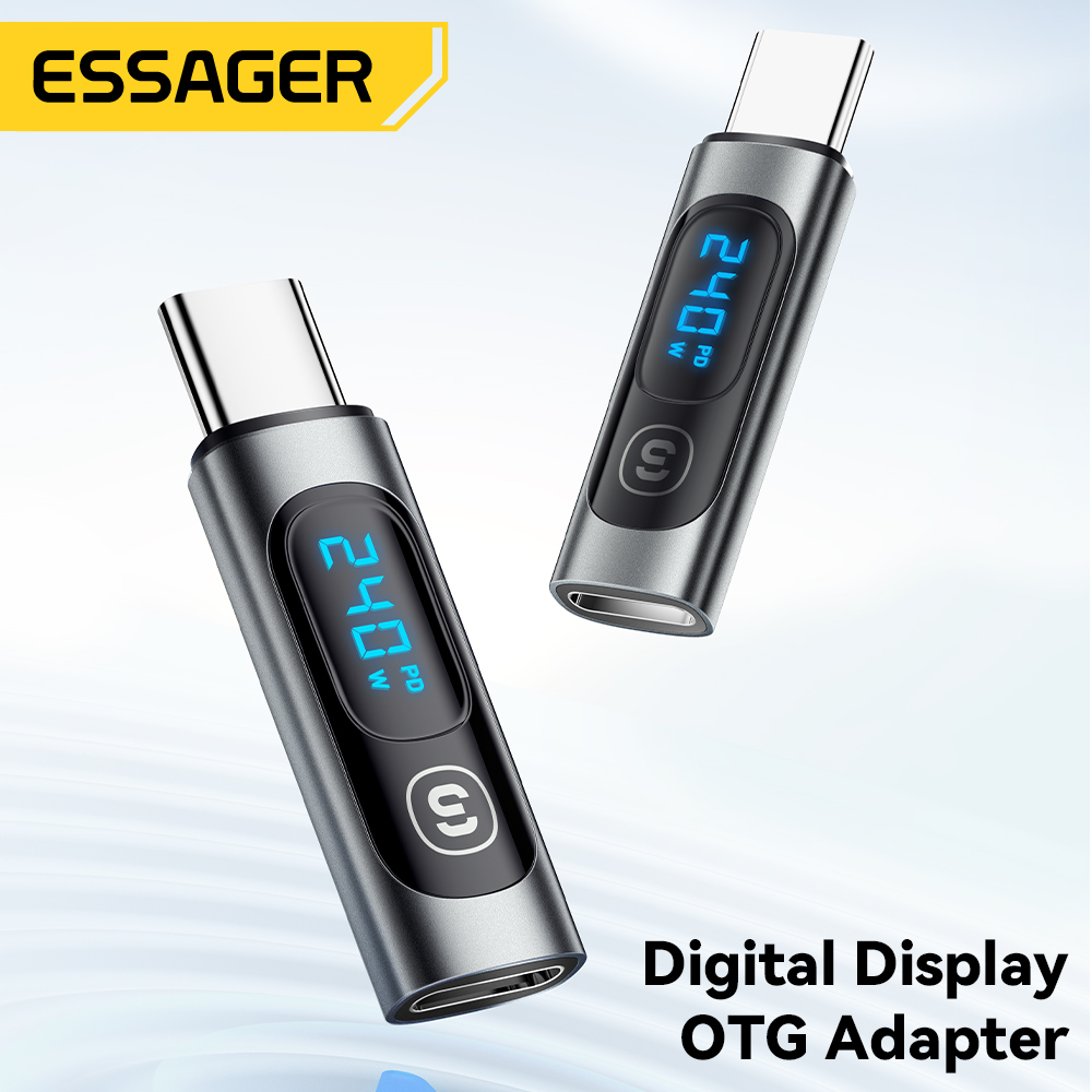 Essager USB C 3.0 OTG Adapter Type C To USB Type C PD 240W Digital Display Data Adapter 100W For Macbook Pro Air Samsung