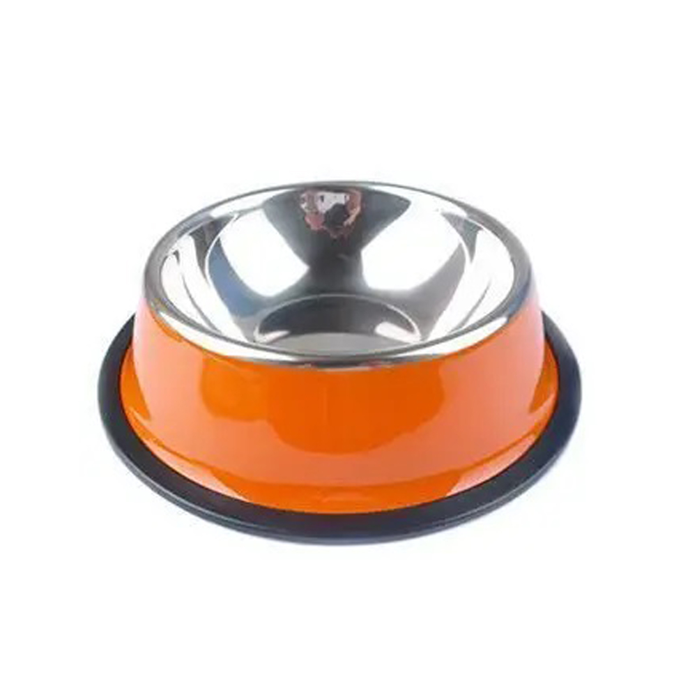 Aangepaste roestvrijstalen voerbak Kattenbak Hondenvoerbak Multi-specificatie Anti-val voerbak Voerbak Voeden Dierbenodigdheden: XL / YELLOW