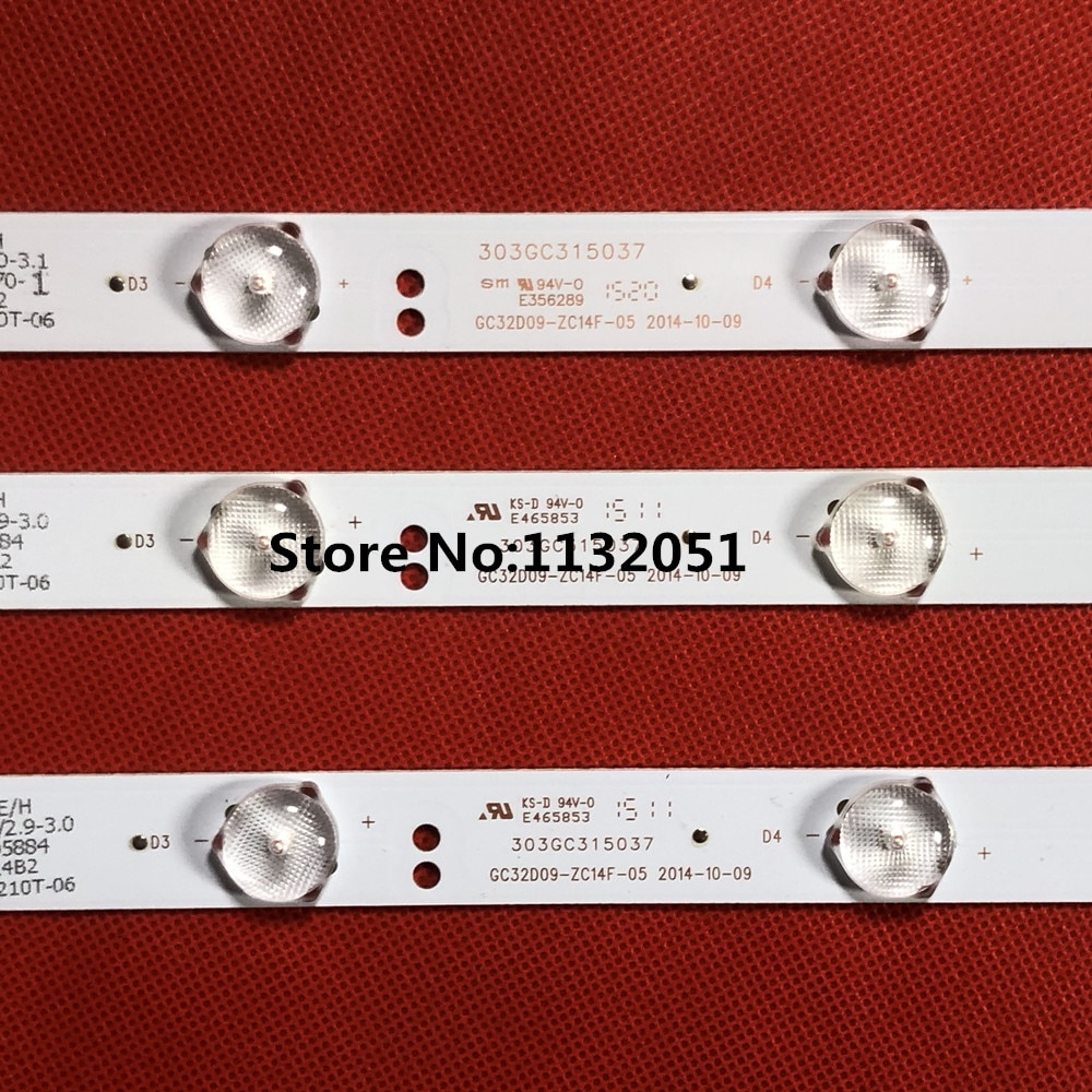 3pcs=1set 62.5CM for P h ili ps 32inch 321E5Q 32PHF3056/T3 GC32D09-ZC14F-05 303GC315037 3v