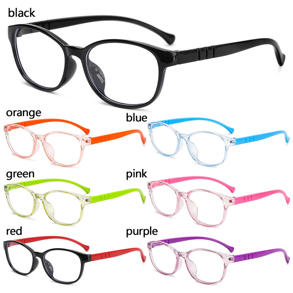 Kids Anti Blue Light Glasses Boys Girls Ultra Light PC Soft Frame Clear Lens Eyewear Eye Protection Computer Eyeglasses